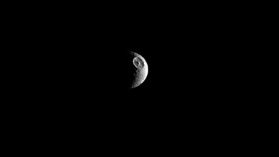 Here is Mimas – the Death Star in orbit of Saturn