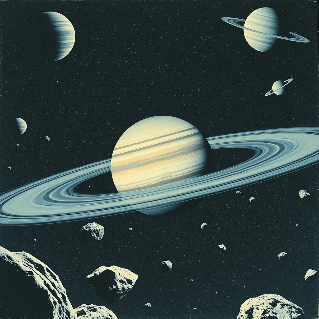Icy bodies of various sizes floating in the darkness beyond Neptune.