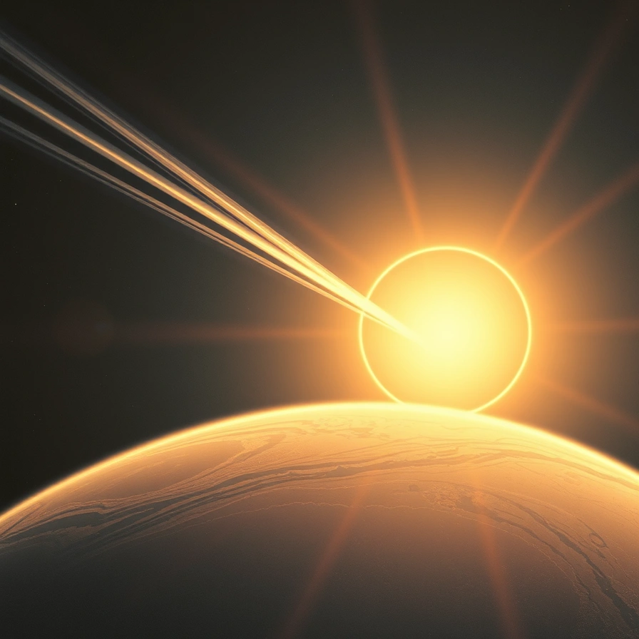 A comet with a bright head and extended tail pointing away from the Sun.